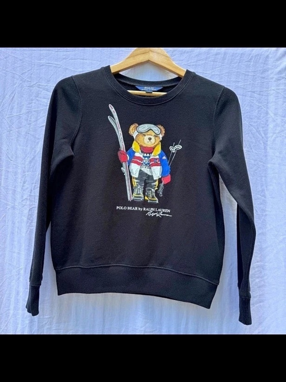 Polo Ralph Lauren Polo Bear Boys Black Sweatshirt Size 12-14 Like New